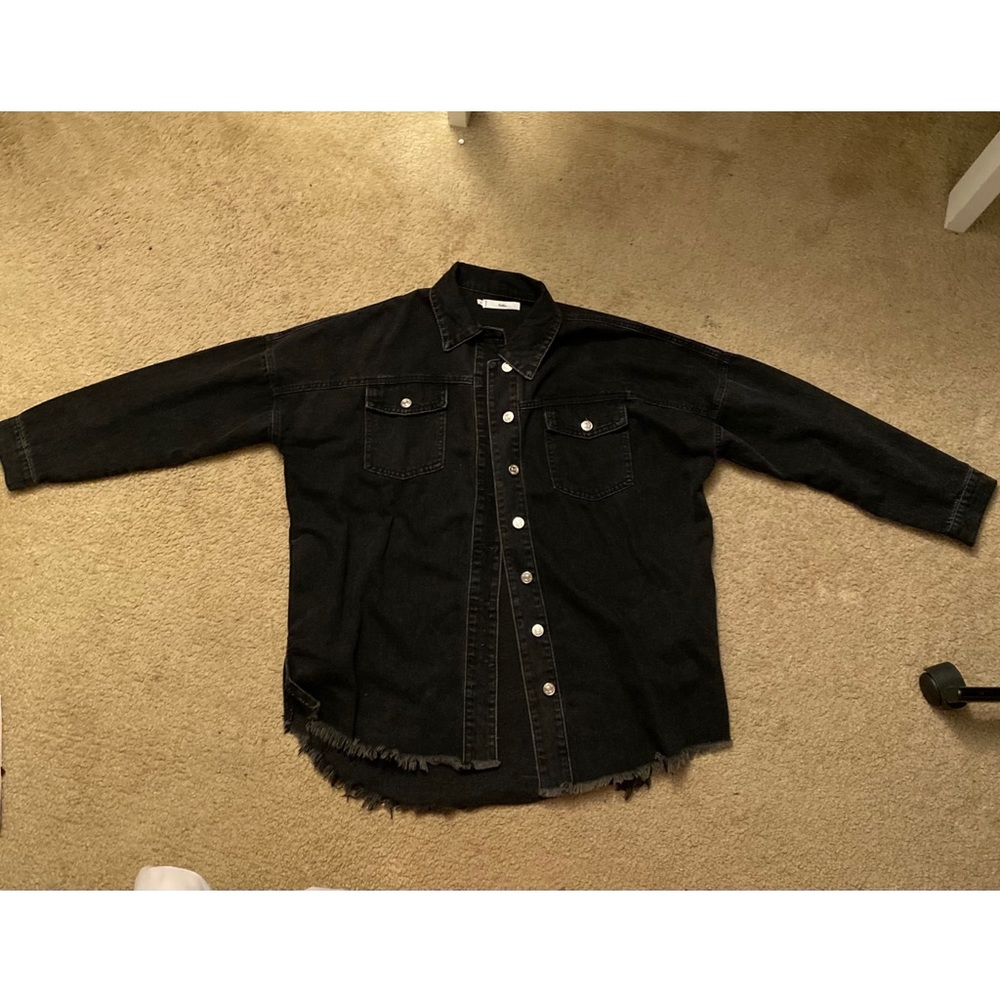 Adika black faded oversized shacket